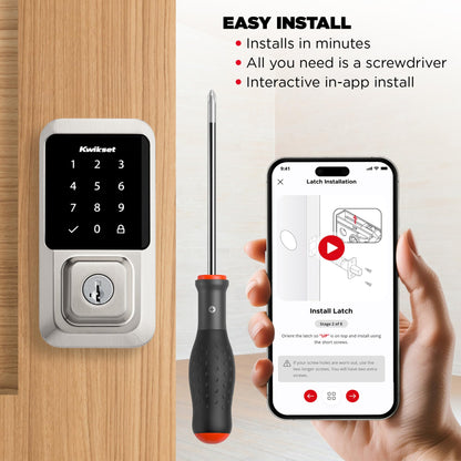 Kwikset Halo Wi-Fi Smart Lock, Keyless Entry Front Door Touchscreen Deadbolt, App Control, Grade AAA Certified, Easy Install No Hub, Venetian Bronze Finish, Digital Remote Lock