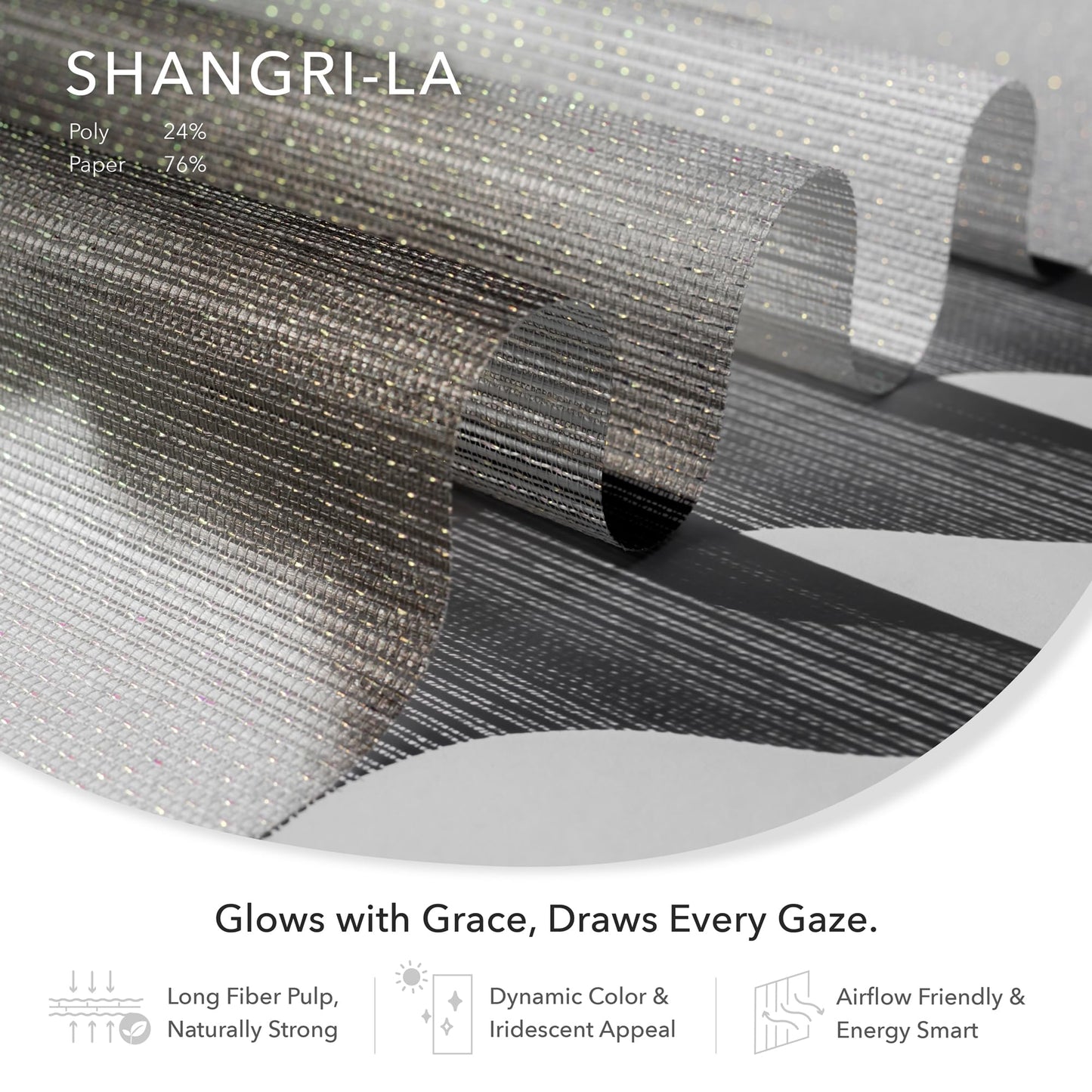 GoDear Design Airflow Sheer Adjustable Sliding Vertical Blinds, Cordless Trendy Door Blinds, Room Dividers, 45.8"- 86" W x 96" H, Extendable Track, Iridescent Panel Curtains, Art Prints, Shangri-La