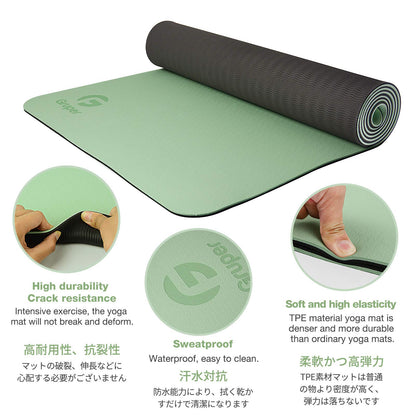 Yoga Mat Non Slip, Eco Friendly Fitness Exercise Mat with Carrying Strap,Pro Yoga Mats for Women,Workout Mats for Home, Pilates and Floor Exercises