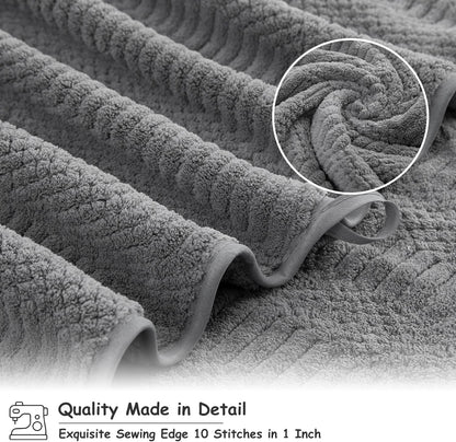 18 Set-6 Sheets,6 Towels,6 Set Pcs Gray Woven Family Towels Bath Hand Washcloths Soft Microfiber Towels Absorbent