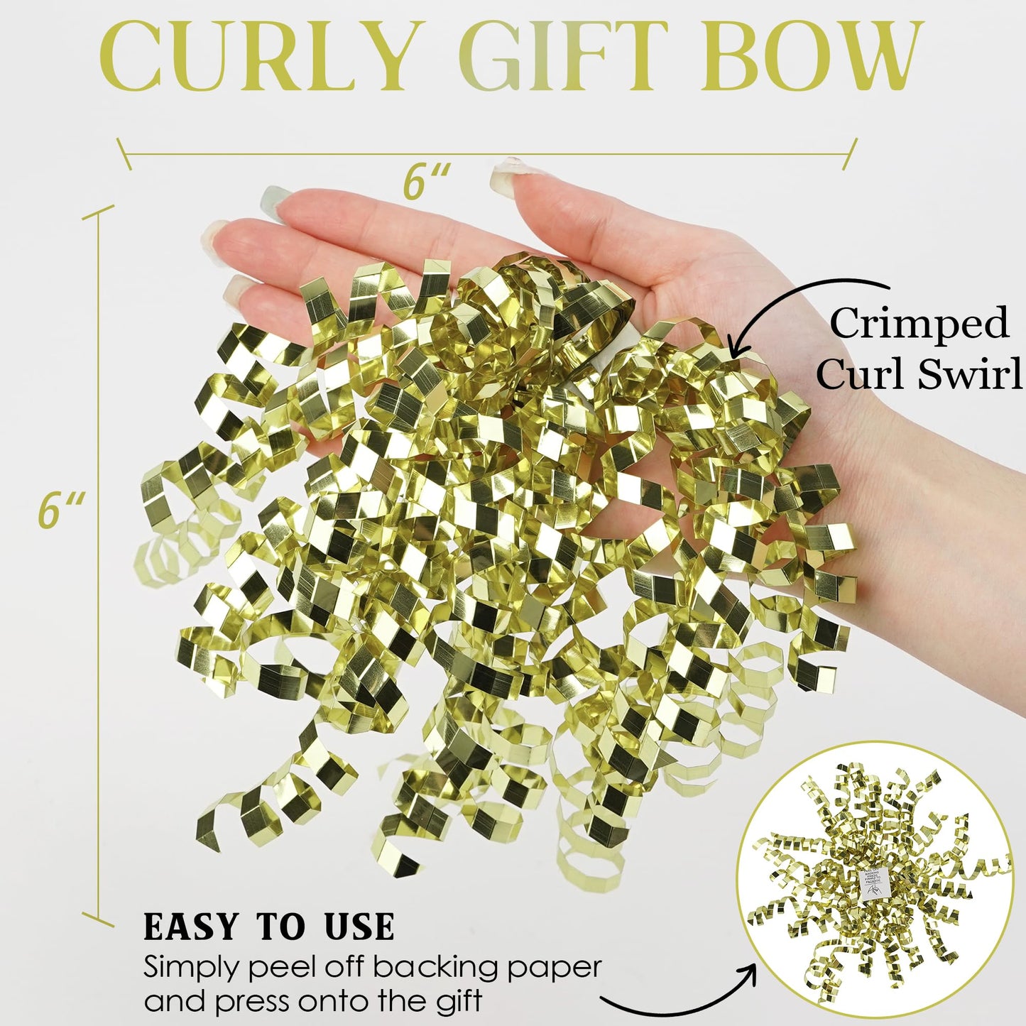 MEEDEE 6 inch Gold Gift Ready Decorative Gift Bows Set with Protective Gift Box – Self-Adhesive Christmas & All-Occasion Bows, Full & Fluffy Shape, Arrives in Perfect Condition (12 Count)