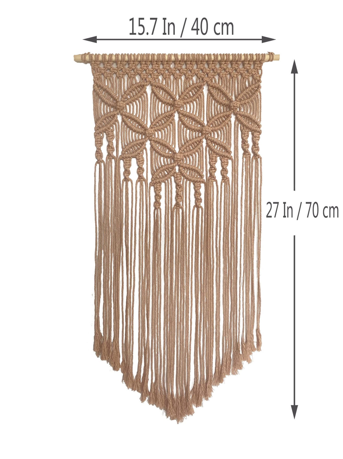 Winterdemoon Handmade Cotton Home Decor Macrame Wall Hanging Khaki