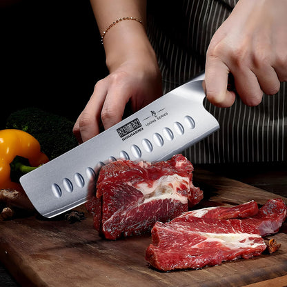HOSHANHO 7 Inch Nakiri Knife, Japanese High Carbon Stainless Steel Chef Knife, Multipurpose Meat Vegetable Sharp Kitchen Knife with Ergonomic Pakkawood Handle