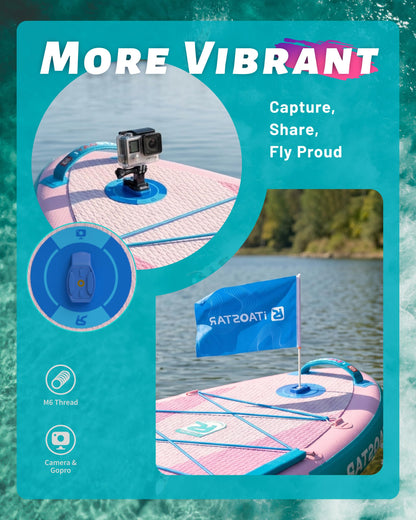 iTAOSTAR W01CP 36" Super Wide Paddle Board, More Fun Inflatable Paddleboard with 5 Fins for Better Balance, Stand Up Paddle Board with Premium SUP Accessories for Adults of All Skill Levels