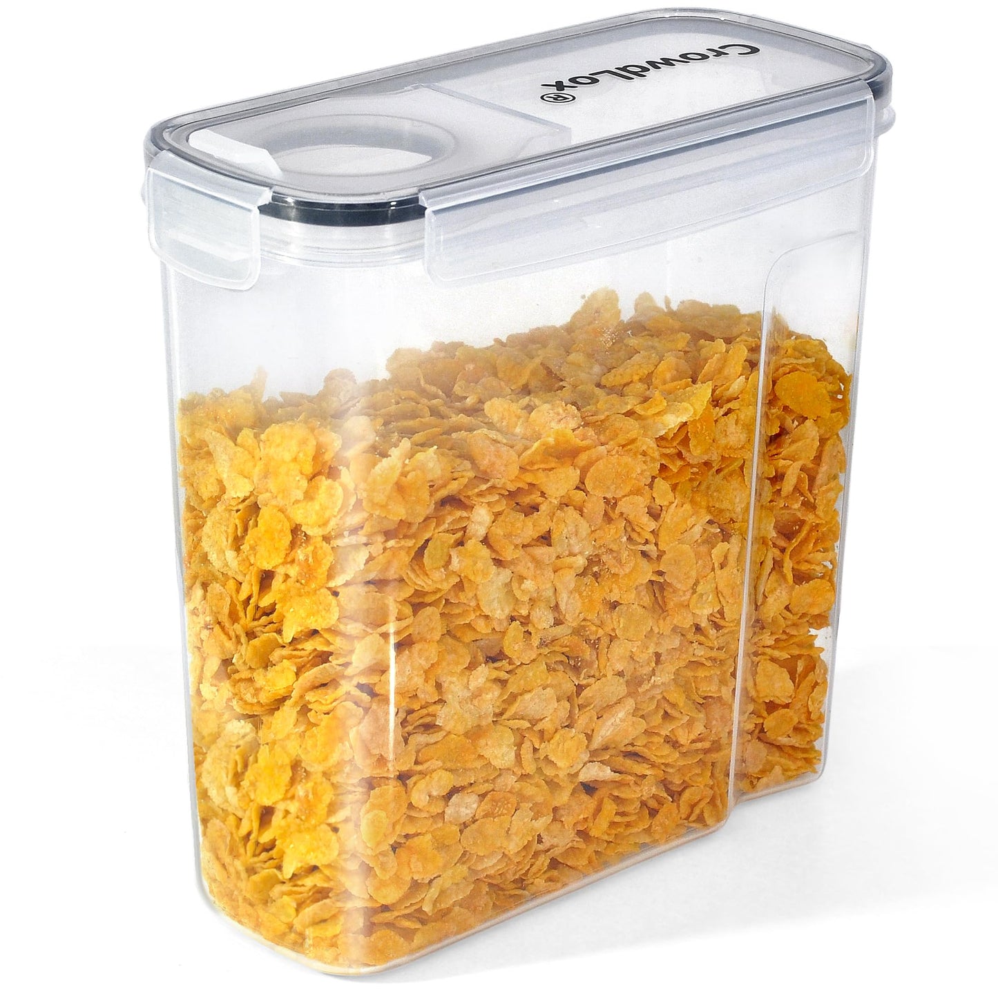 CrowdLox Cereal Storage Containers 4L Food Grade and BPA Free Sets with Lids Kitchen Storage & Organisation Food Containers Large Kitchen Organiser for Cornflakes (Single Unit)