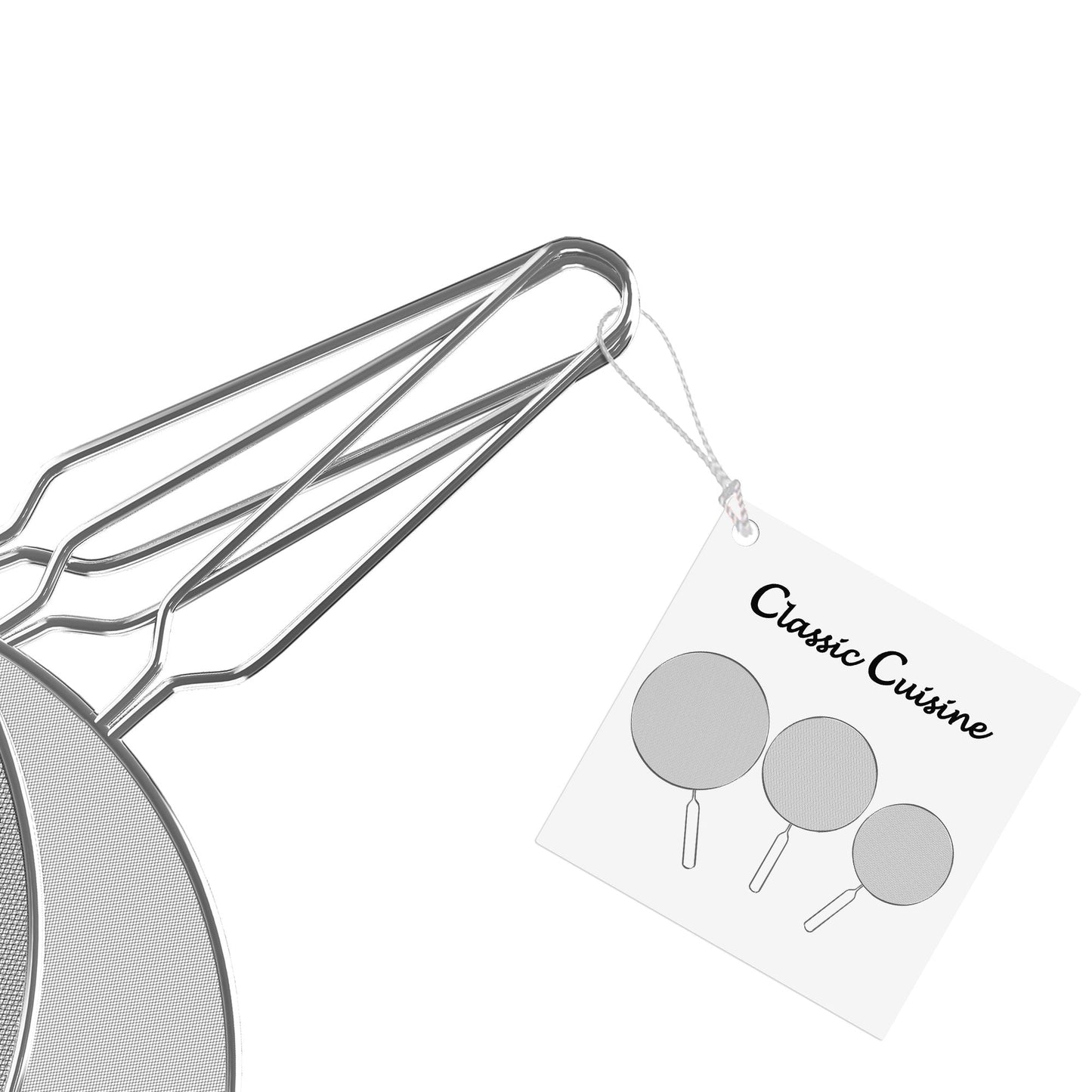 3-Piece Splatter Screen Set – Fine Mesh Stainless-Steel Grease Splatter Guard For Pots, Pans, and Skillets – Kitchen Gadgets By Classic Cuisine