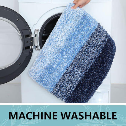 Arotive Microfiber Bath Rug - Soft, Absorbent & Non-Slip | Thick Plush 36x24 Blue Mat