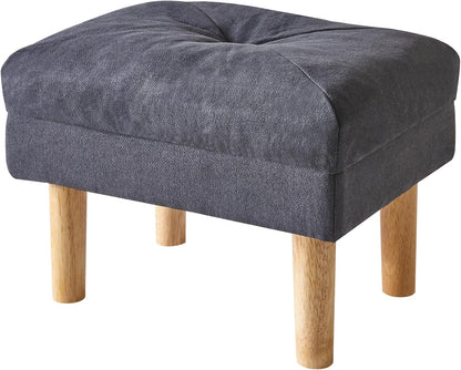 15.75" UHBD023BG YMYNY Small Foot Stool Ottoman, Footrest with Sponge Soft Padded Seat, Cotton-Linen Blend Fabric