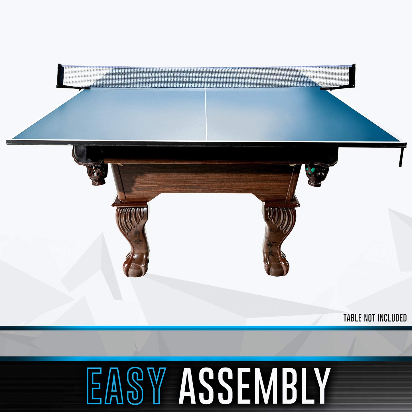 Franklin Sports Optima Indoor Table Tennis Conversion Top 95% Built Table Easy Install Pro Table Tennis Net Indoor Competition Table for All Level Table Tennis Players