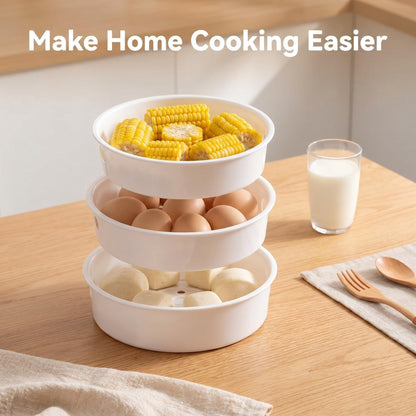 5 PCS PP Steamer Baskets+1 Stainless Steel Collapsible Cross Rack(5 Sizes) for Rice Cooker, Kitchen Cookware & Food Draining