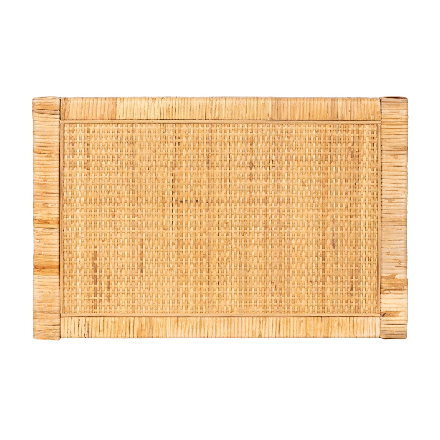 Kate and Laurel Rafina Coastal Rectangle Rattan Side Table, 22 x 14 x 24, Natural Brown, Transitional Boho Rectangular Woven Rattan End Table for Use as Living Room Decor Accent