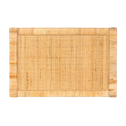 Kate and Laurel Rafina Coastal Rectangle Rattan Side Table, 22 x 14 x 24, Natural Brown, Transitional Boho Rectangular Woven Rattan End Table for Use as Living Room Decor Accent