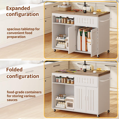 Zethvax 47.2" Foldable Charcuterie Cart with Stainless Steel Food Pans, Dessert Cart with Drawer & Storage Cabinet,Mobile Salad Bar Buffet Station for Home & Party (47.2")