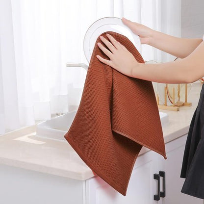 Homaxy Kitchen Dish Towels - Ultra Soft 100% Cotton Waffle Weave | Quick Drying, 13 x 28 Inches, 4-Pack, Rust