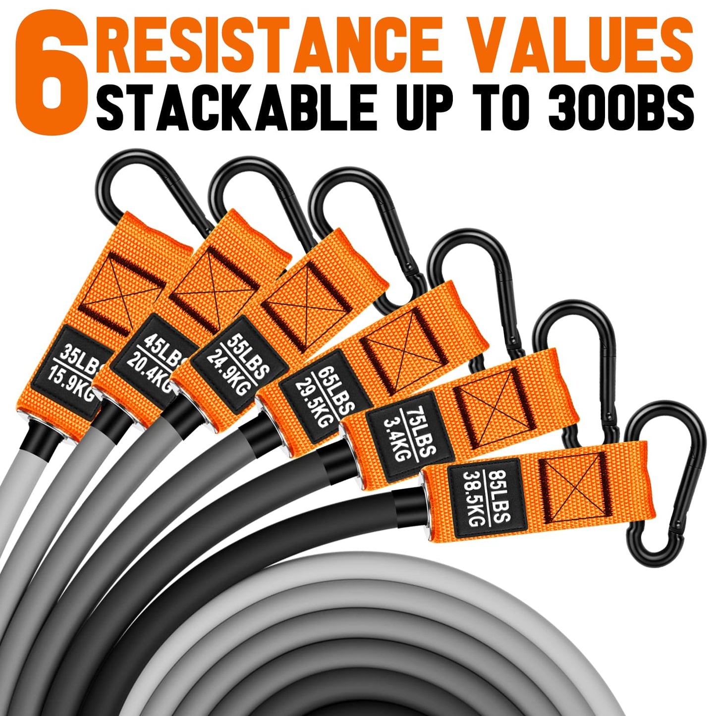 Heavy Resistance Bands for Working Out, 300lbs/360lb/420lb Exercise Bands Workout Bands with Handles, Door Anchor, Ankle Straps, Home Gym Workout Equipment for Men Fitness Strength Training Stretching