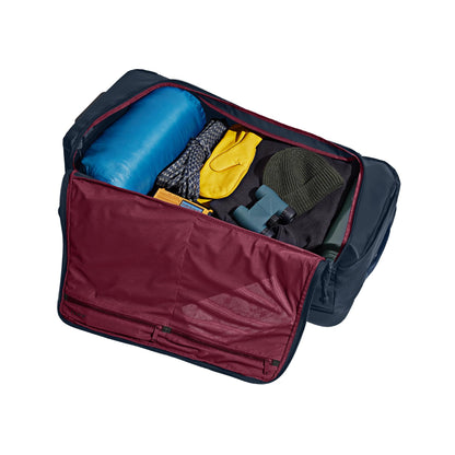 Away Active Rolling Duffle 85L - Large Travel Duffle Bag with Wheels, Durable Checked Luggage Suitcase for Men & Women, Foldable Weekender Bag, Navy Blue