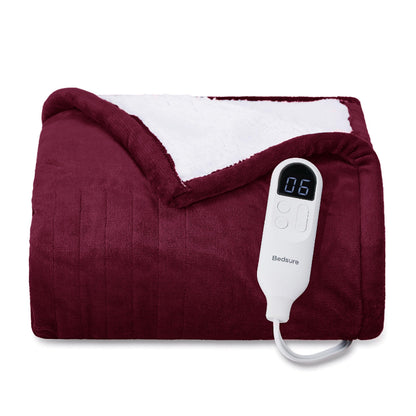 Bedsure Electric Blanket King Size - Dual Control Heated Blanket King Size, Fast Heating with 10 Time Settings & 10 Heat Settings, Warm Gift for Grandma (100x90 inches, Grey)