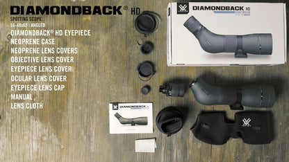 Vortex Optics Diamondback HD Spotting Scope 16-48x65 Angled, Green