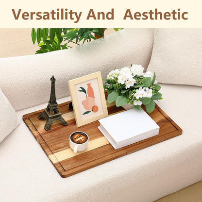 Teenyyou Acacia Wood Cutting Boards for Kitchen Wooden Cutting Board with Juice Groove Extra Large Serving Platter Carving Tray for Meat Cheese(Brown,24 x 16 Inch,Foldable)
