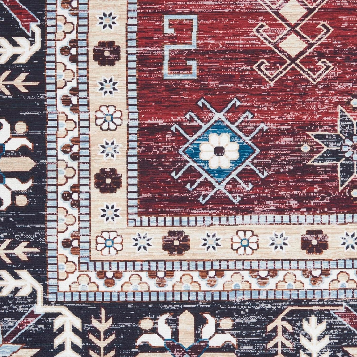 Nourison Fulton Tribal Red Area Rug, 2' x 3', Easy Cleaning, Non-Shedding, Bedroom, Living Room, Dining Room, Kitchen