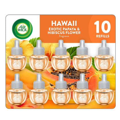 Air Wick Plug in Scented Oil Refill, 10ct, Hawaii, Air Freshener, Eco Friendly, Essential Oils