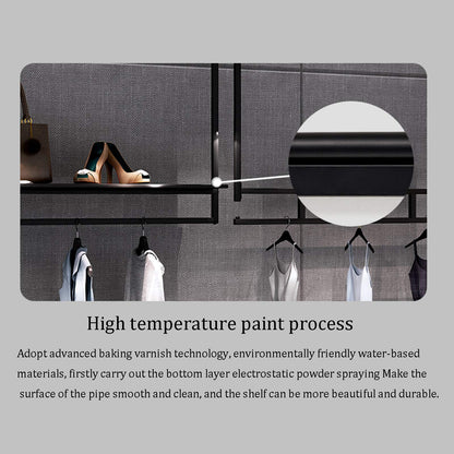 JHNKOJ Heavy Wall-Mounted Metal Garment Rack,Commercial Clothing Store Display Rack Suspended Ceiling Hanger,Clothes Hanger Rod for Retail Stores,Clothes Rod for Boutiqu,D