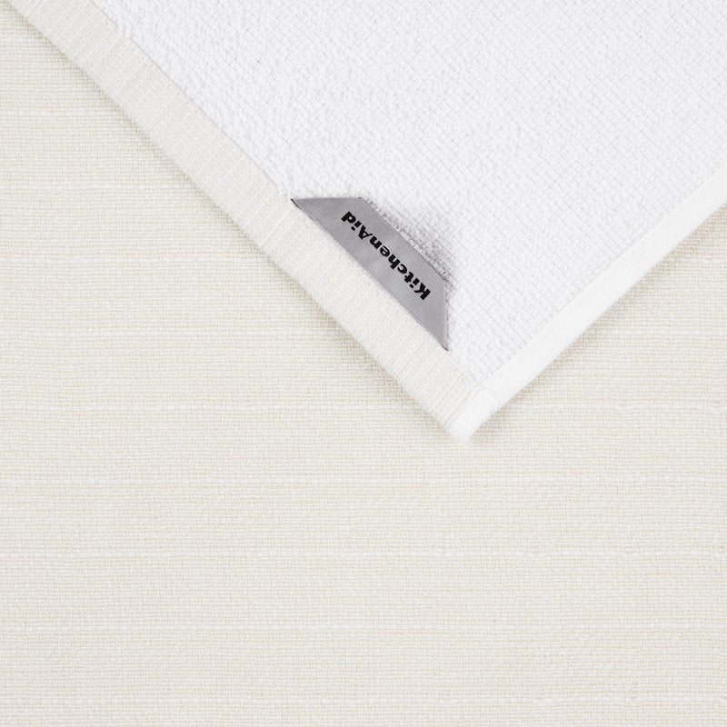 KitchenAid Chambray Stripe Kitchen Towels 8-Pack, Absorbent 100% Woven Cotton, Milkshake/White, 17”x28”