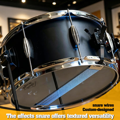 Beatello Black Jaguar 318 Series 3-Piece Drum Set, All-Metal Carbon Steel, 18" Bass Drum, 14" Tom, 12" Floor Tom/Snare, Pro Jazz, Studio & Live Kit
