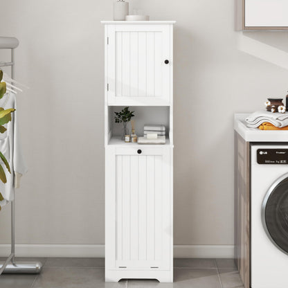 One Compartment One Door Tilt Out Laundry Sorter Cabinet White