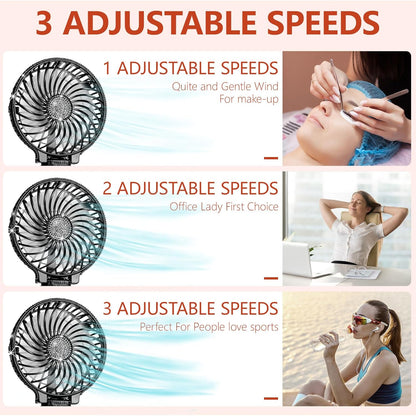 Mudder Crystal Bling Rhinestone Mini Handheld Fan, Portable USB Rechargeable Fan for Girls Women Outdoor Travel
