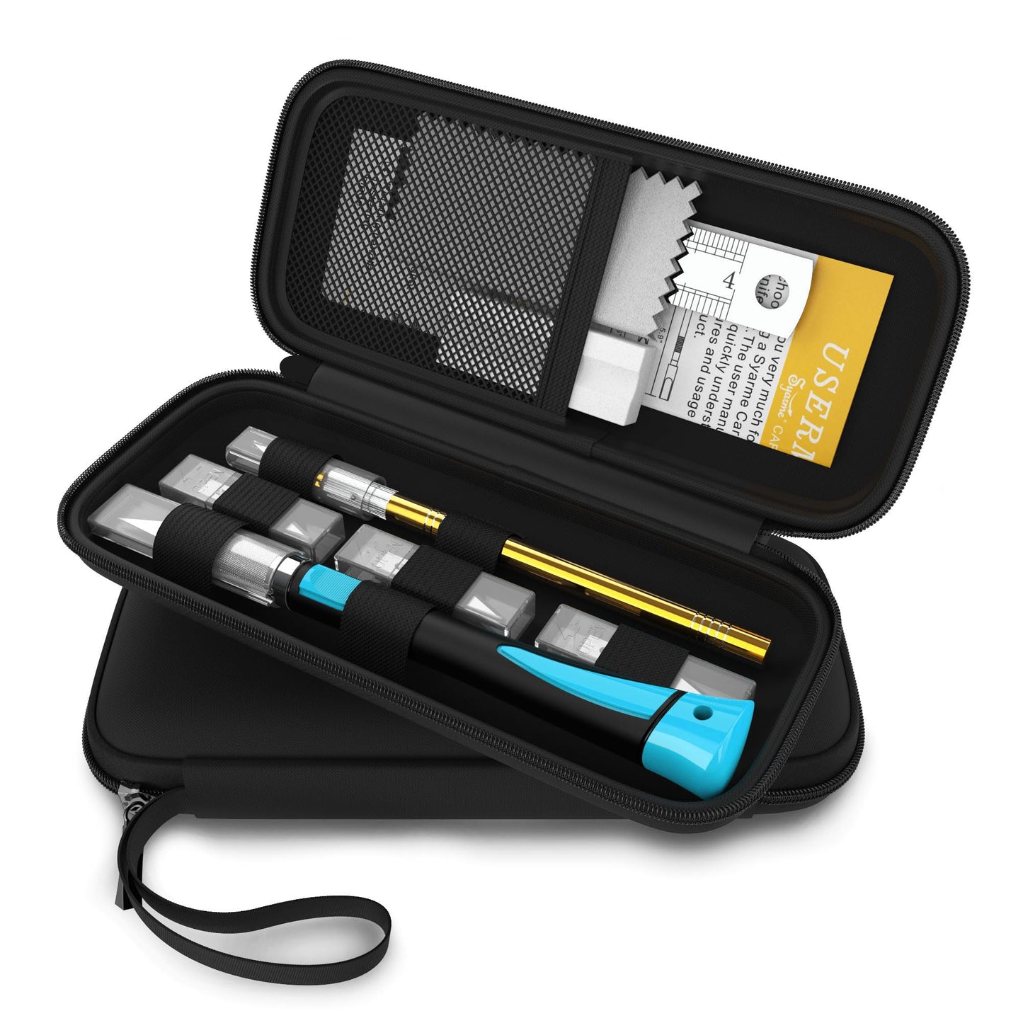 Craft Knife Set, Cutter Manualidades Precision, Cutter de Precision con Mango de Goma, Para Cortar, Tallar y Modelismo, Contiene 2 Cuter Manualidad, 20 Cuchillas de Recambio, Caja de Almacenaje