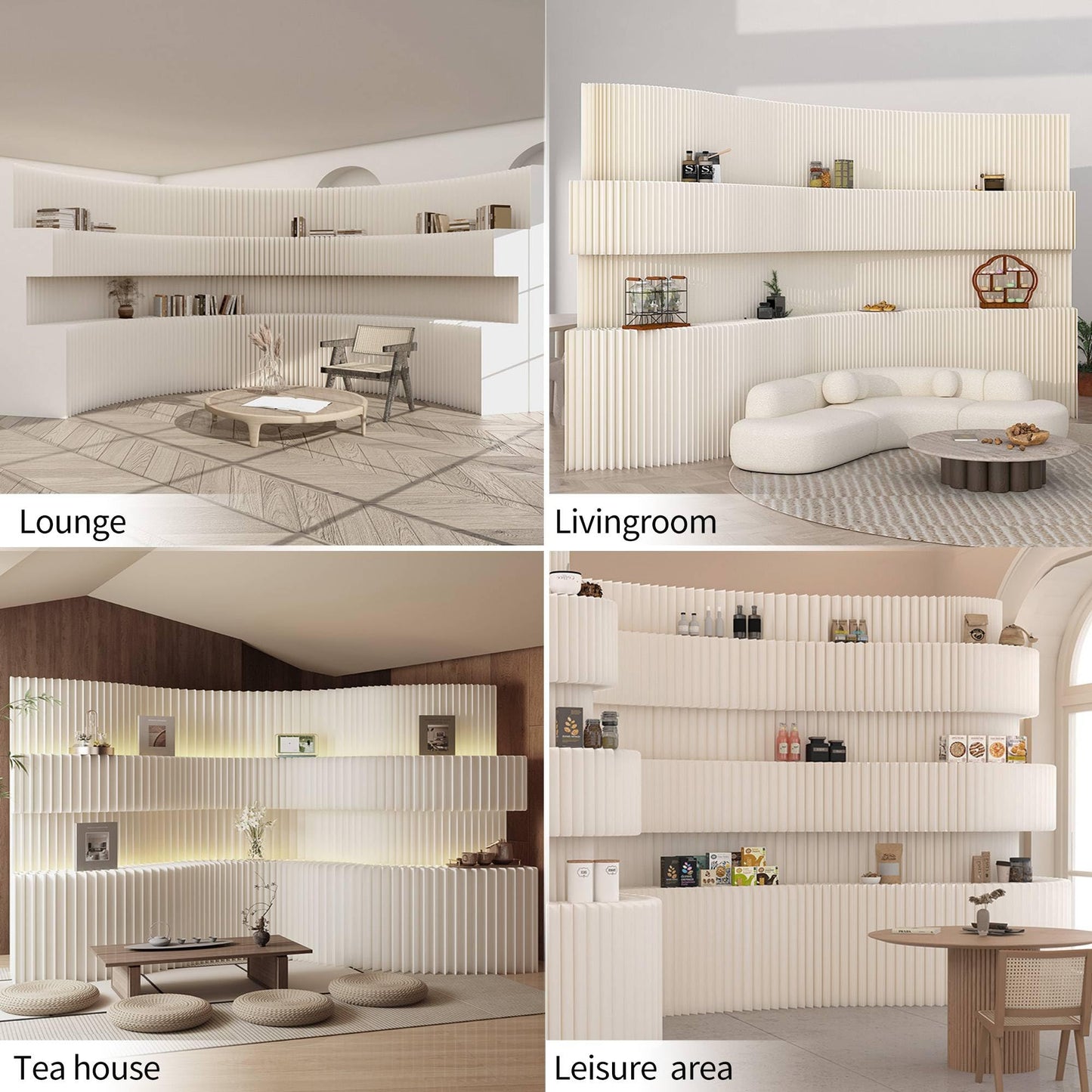 Folding Room Divider – Portable Paper Privacy Screen & Freestanding Wall Partition for Room Separation, Ideal for Home Office, Studio, Exhibition & Indoor Spaces
