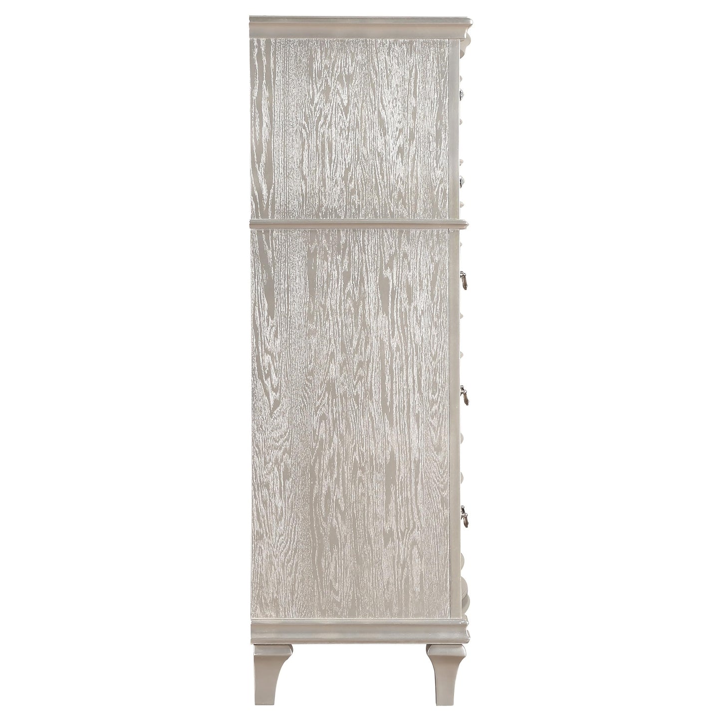 Coaster Home Furnishings - Evangeline - Wood - 6-Drawer Chest with Hexagonal-Shaped Knobs and Felt-Lined Drawer - Bedroom - Modern Classic - Silver Oak - 223395