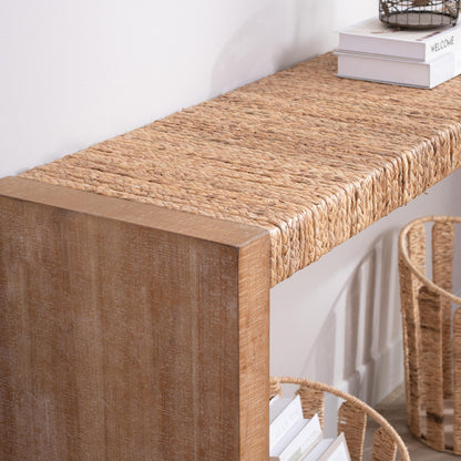 KEIKI 69" Seagrass Console Table, Handwoven Tabletop with Engineered Wood Frame – Stylish Entryway Table or Sofa Table – Versatile Hallway Accent – Natural