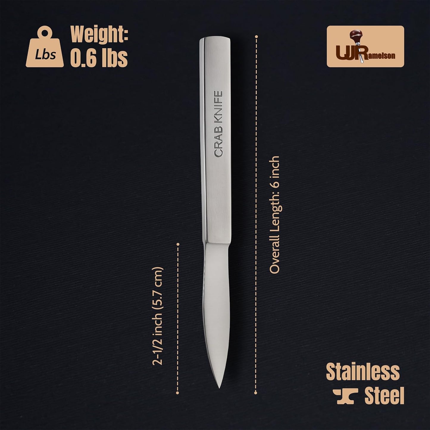 UJ Ramelson Crab Meat Shell Claw Cracker and Picker Knife, Seafood Tools and Eating Utensils, Shellfish Opener