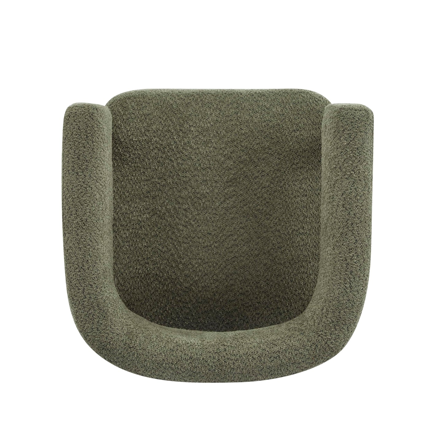 Christopher Knight Home Carly Low Profile Accent Chair, Round Backrest Side Chair, Living Room Armchair with Boucle Fabric Cushion,Comfy Reading Chair for Bedroom,Wooden Single Lounge Sofa,Olive Green