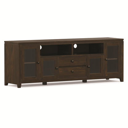 SIMPLIHOME Cosmopolitan TV Stand - 72 inch Wide Solid Wood Media Console in Mahogany Brown, Contemporary Entertainment Center for Living Room for TVs up to 80 Inches with Drawers and Cable Management