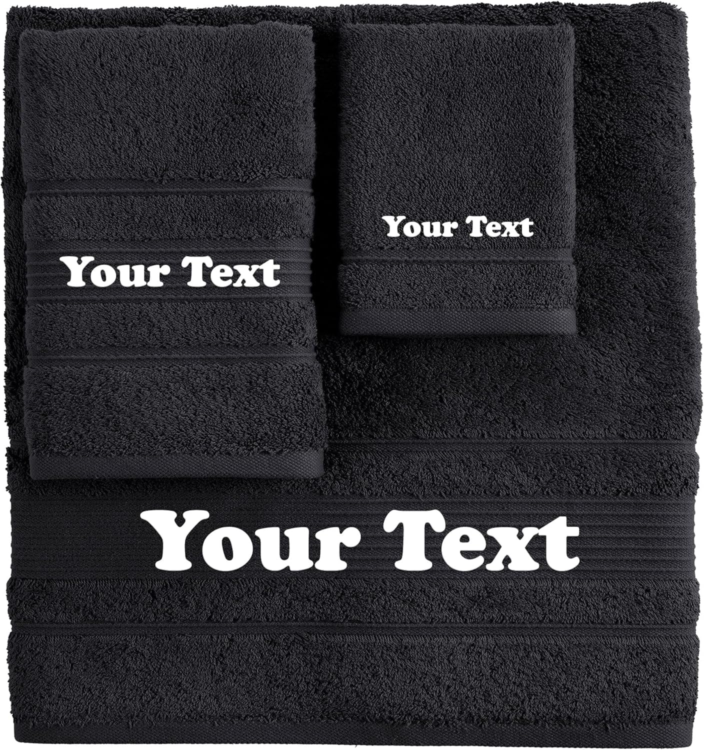 3-Piece Set; 1 1 1 Personalize Your Towels with Custom Embroidery: Names, Monograms, and Initials. Perfect For Kids