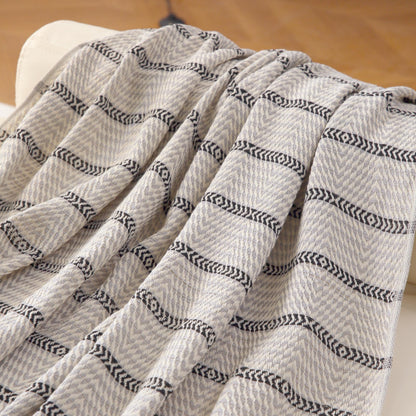 Peshtemania Premium Cotton Boho Throw Blanket |50”x60”| Grey Black and White Throw Blankets for Bed Sofa Couch Outdoor Farmhouse Turkish Throws Blankets for Sofa Bedroom Picnic Blankets Yoga