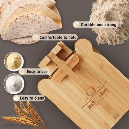 Tortilla Press 10 Inch Bamboo Tortilla Maker, Mexican Tortillera Presser Homemade Flour Tortilla Press for Mexican Tortillas Roti Burrito, Taco Pataconera (Beech)