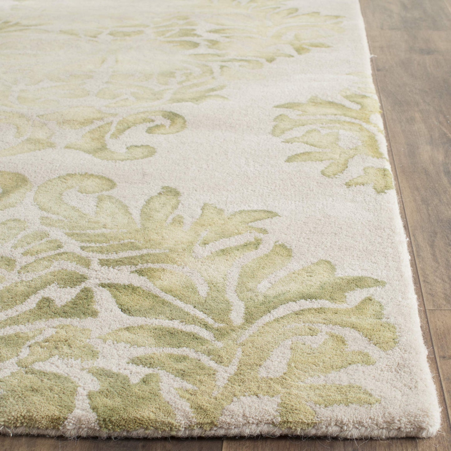 SAFAVIEH Dip Dye Collection 8' x 10' Beige / Green DDY516B Handmade Damask Premium Wool Area Rug