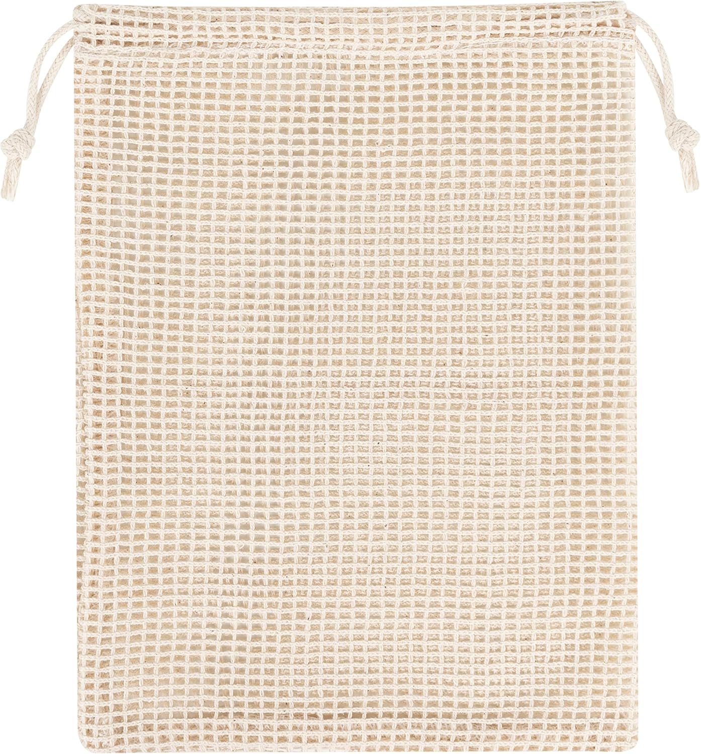PALTERWEAR 100% Natural Cotton Double Drawstring Mesh Bag - For Herbs, Nuts, Spices, Set of 5