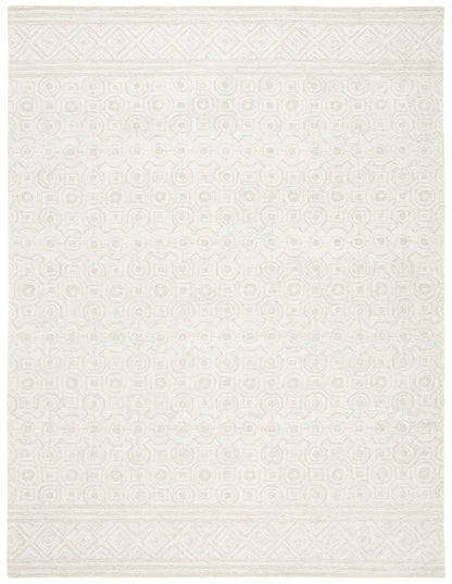 SAFAVIEH Area Rug 8x10 - Micro-Loop Collection - Large - Ivory & Light Green, Handmade Wool, Ideal for Living Room, Bedroom, Office, Dining Space (MLP950A)