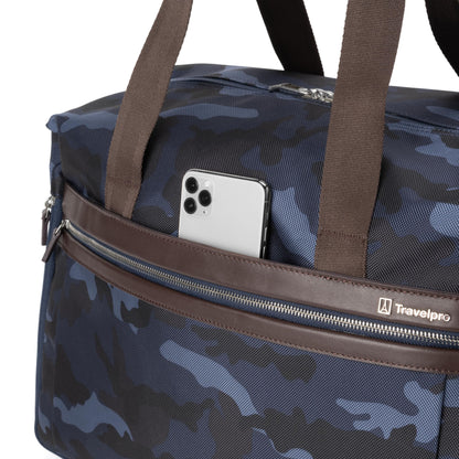 Travelpro Platinum Elite Carry on Soft Travel Duffel Bag, Weekender, Gym Bag, Men and Women, Navy Camouflage, 19 Inch
