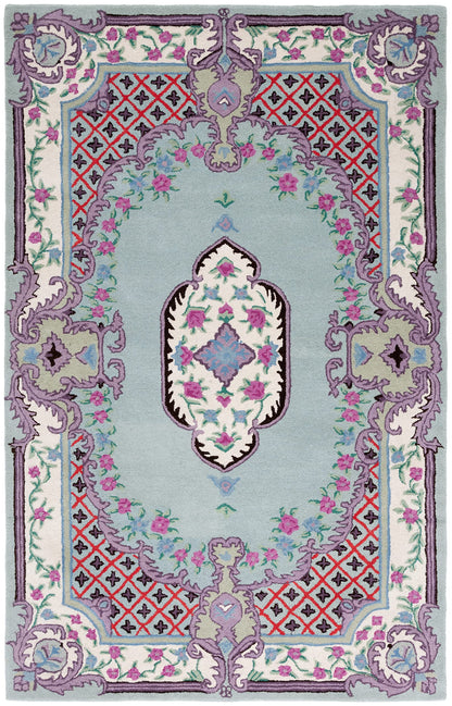 SAFAVIEH Bellagio Collection 8' x 10' Light Green/Ivory BLG535Y Handmade Medallion Premium Wool Living Room Dining Bedroom Area Rug
