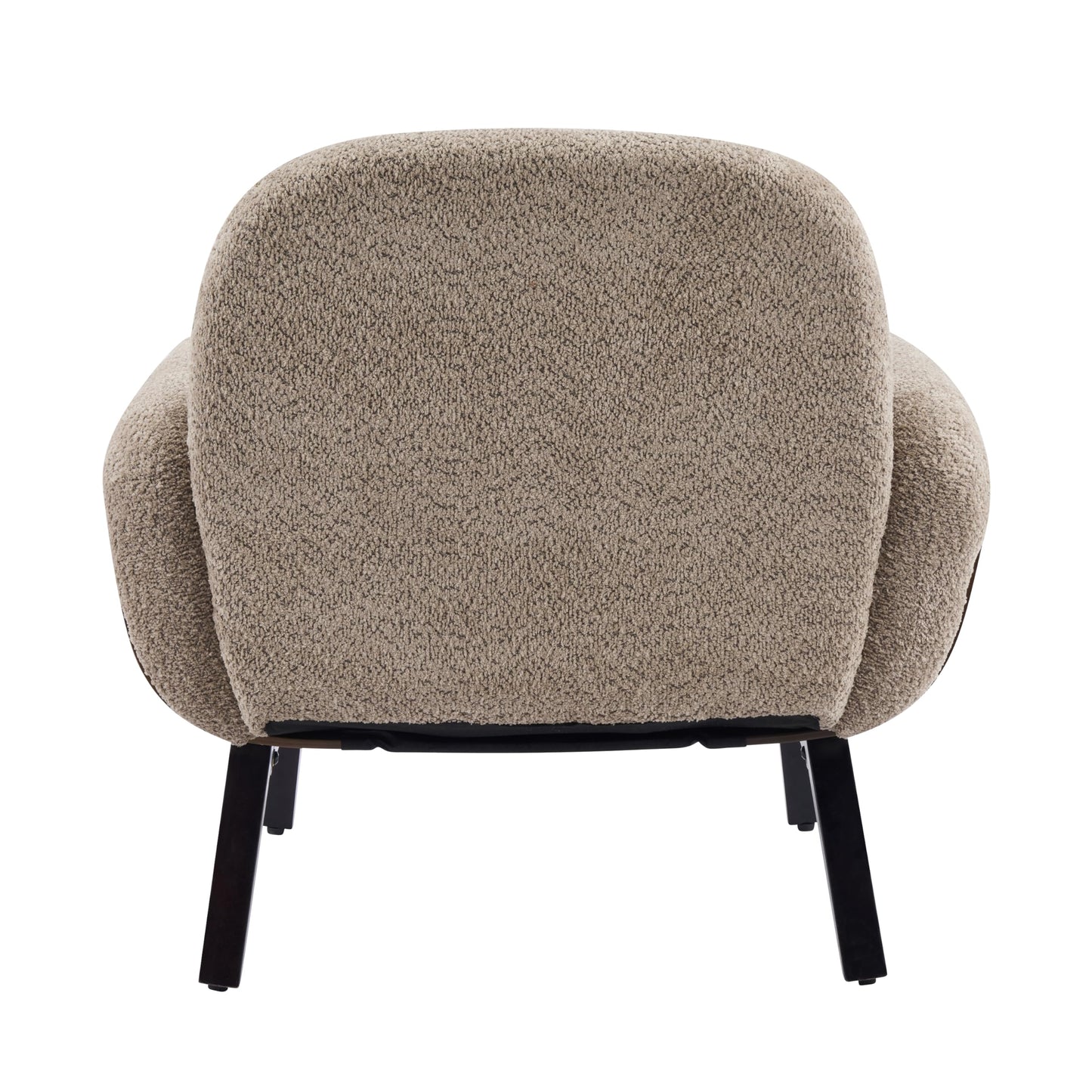 Christopher Knight Home Audrey Boucle Upholstered Accent Chair, Living Room Low Profile Armchair, Solid Wood Comfy Reading Chair, Modern Single Lounge Sofa, Light Camel