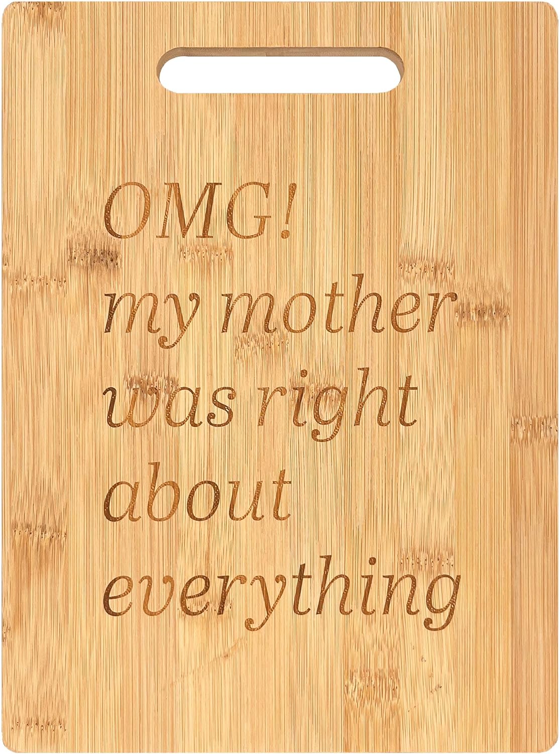 Funny Mom Gift - Cutting Board for Home Kitchen, Camping, Barbecue, Housewarming, Birthday, Christmas, Retirement,