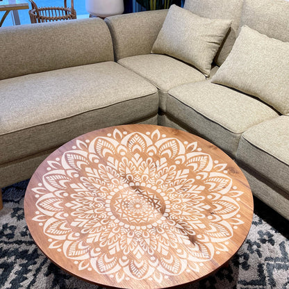 Sistink Large Mandala Stencils for Painting - Folk Rangoli Mandala Large Stencils for Painting on Wall Furniture Decor
