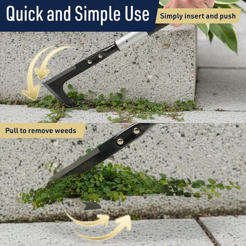 Kings County Tools Crack Weeder - Telescoping Long Handle Weed Puller (31.5” to 49”) for Sidewalks & Gardens