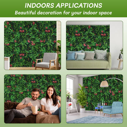 Grass Wall Panels 18 Pack 20"x20", Artificial Hedge Greenery Wall Backdrop, Plant Wall, UV Protected Privacy Fence Screen, Green Wall Decor for Outdoor Indoor Wedding Décor